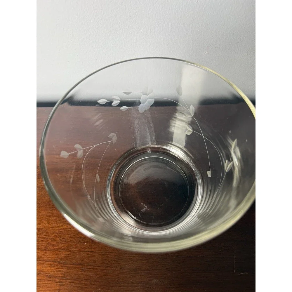 Vintage Princess House Heritage Crystal Ice Bucket Etched Flowers
